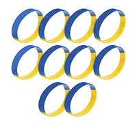 Sonew Pack de 10 Bracelets en Caoutchouc Ukrainiens pour les Fans de Sport et les Supporters - 1,2 Cm de Largeur de l'Ukraine avec Conception de Drapeau pour Hommes et Femmes