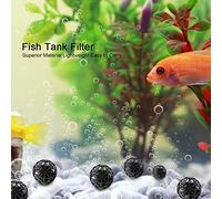 Sonew Paquet de 50 Matériaux Filtrants à Billes Biochimiques Légers, Filtre Bioporeux avec Coton pour Aquariums et étangs, 56 Mm, adapté à l'eau Douce et à l'eau de Mer (46 mm