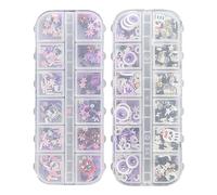 Sonew Pâte à Ongles Décorative pour Halloween, Paillettes 3D en Pâte Polymère avec Motifs de Crâne, Citrouille, Fantôme, Araignée, Sorcière et Chauve-souris, pour Ongles en Acryli