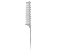 Sonew Peigne à Cheveux Queue de Rat de Salon, Peigne de Coiffure en Métal Aluminium 4 Couleurs Salon de Coiffure ou Peigne de Ménage(Gris argent)