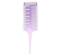 Sonew Peigne de Teinture de Cheveux, Peigne de Section à 3 Voies, Outil de Tissage Professionnel, Utilisation en Salon (PURPLE)