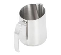 Sonew Pichet à Mousse de Lait élégant en Acier Inoxydable 304, Tasse à Crème pour Latte Art et Cuisson du café à la Vapeur, 750ML, Design Beige (500ML Argent)