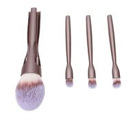 Sonew Pinceaux de Maquillage 4 en 1, Ensemble de Pinceaux Portables Compacts et Antidérapants, Doux pour la Peau, avec Mini de Voyage pour Voyage (Champagne)