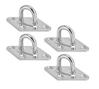 Sonew Plaque à œil en Acier Inoxydable 304, Crochet de Montage Mural au Plafond avec Surface Brossée, pour Hamacs, Balançoires, Décorations, équipements Sportifs, 4 Pièces