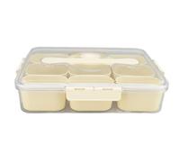 Sonew Plateau de Service divisé Polyvalent avec Couvercle et Poignée | Contenant à Collation Transparent à 9 Compartiments pour Fêtes et Pique-niques