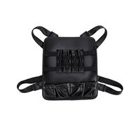 Sonew Pochette de Gilet de Barbier en Cuir PU avec Plusieurs Compartiments, Bandoulière Réglable pour Sac de Poitrine à Outils de Coiffeur (32,5 * 28cm)