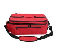 Sonew Pochette D'urgence Rouge Double Couche, Sac Vide Multi-compartiments avec Bandoulière Amovible pour Camping Randonnée Voyage Maison (38 * 21 * 17.8CM)