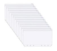 Sonew Pochettes de Reliure A6 en PVC Transparent, Enveloppes en Plastique à Fermeture éclair à 6 Trous pour Argent et Budget, Résistantes à L'eau et aux Déchirures, 12 Pièces (Sac à fermeture éclair