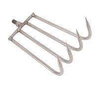 Sonew Portable en Acier Inoxydable 4 Dents Râteau à Main avec Interface Filetée de 8 Mm - Outil d'élimination des Mauvaises Herbes Aquatique Polyvalente pour la Pêche dans Les Ruisseaux, Les (S)