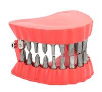 Sonew Porte-foret pour Prothèse Dentaire, Sculpture 3D Unique, avec 28 Embouts, Tournevis Portable Rouge, Rangement pour la Décoration du Bureau (Avec Bits)