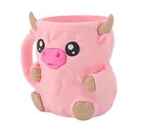 Sonew Porte-pinte de Crème Glacée en Forme de Vache de Dessin animé, Conteneur étanche isolé en PLA, Base Antidérapante, Porte-gobelet de Canette de Bière avec Fente pour Cuillère pour la Maison