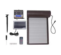Sonew Poulailler Automatique À Énergie Solaire, Capteur de Lumière, Minuterie et Télécommande, Ouvre-Porte, Volet Roulant Étanche, Convient pour Poulailler (Marron)