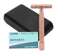 Sonew Rasoir à Double Lame Rasoir de sécurité Classique en Acier Inoxydable de qualité Supérieure pour Hommes Salon de Coiffure Professionnel ou Usage Domestique Manuel avec