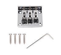 Sonew Remplacement de Pont de Guitare Fixe à 3 Cordes pour Boîte à Cigares et Guitares électriques - Alliage de Zinc, avec Design (SILVER)