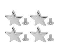 Sonew Rivets étoiles en Métal élégants, 10 Pièces en Alliage de Zinc Brillant 20mm avec Vis pour Vêtements et Accessoires Artisanaux (SILVER)