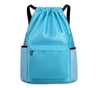 Sonew Sac à cordon de serrage, sac de natation, étanche, mini sac de sport Oxford pour entraînement en plein air (bleu marine), bleu (lake blue)