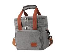 Sonew Sac à Déjeuner Isotherme Réutilisable avec Sangle, Sac Isotherme étanche à 3 Couches pour le Travail, l'école, le Camping, les Voyages, à Déjeuner de Grande capacité (GRAY)