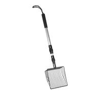 Sonew Scoop de Litière de Chat en Métal Extensible, Scooper de Poop de Poulailler Polyvalent avec écran Fin et Une Poignée Longue (Poignée de Section modèle B 3)