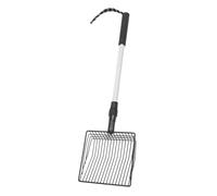 Sonew Scoop de Litière de Chat en Métal Extensible, Scooper de Poop de Poulailler Polyvalent avec écran Fin et Une Poignée Longue (Modèle A Handle de 2 Sections)