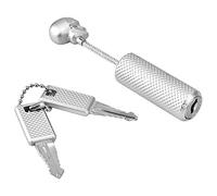 Sonew Serrure à bagages, mot de passe des douanes pour câbles métalliques, câble droit, serrures à clé avec tête de mort, mini et serrures de voyage agréées par la TSA pour les salles de sport(Argent)