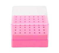 Sonew Support de Foret à Ongles, Boîte de Rangement à Couvercle Transparent en ABS Rose pour la Protection des Brosses de Nettoyage et la Prévention de la Poussière, avec Présento