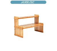 Sonew Support de rangement Support de stockage de Pot de fleur de plante de jardin de ménage en bois outils étagère luminaire lit