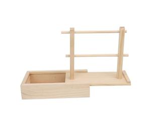 Sonew Support de Stockage de Fil en Bois élégant avec Double Couche et Conception Portable pour Fournitures de Crochet et de Tricot