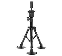 Sonew Support de tête d'entraînement avec trépied, Support de tête de mannequin pour la pratique de la maison, Pour extensions de coiffure, accessoires de perruque - Noir