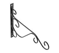 Sonew Support Mural élégant de Cintre de Plante de Fer pour l'affichage Floral d'intérieur et Extérieur 30 * 21 Cm () (BLACK)