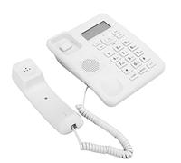 Sonew Téléphone Domestique Blanc KXT6001CID avec Identification de l'appelant, Sonneries, Réveils et Mémoire à Double Touche pour la Maison et Le Bureau