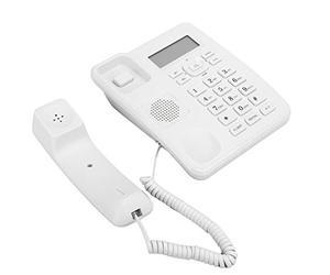 Sonew Téléphone Domestique Blanc KXT6001CID avec Identification de l'appelant, Sonneries, Réveils et Mémoire à Double Touche pour la Maison et Le Bureau