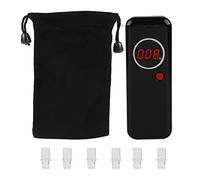 Sonew Testeur d'alcool, analyseur numérique de Souffle Portable, détecteur de Souffle d'alcool Professionnel avec Affichage LCD Rouge numérique + embouchures supplémentaires de 6 pièces (Noir).