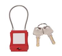 Sonew Verrouillage à Tagout, Serrures de Câble en Acier à Manille de 85mm avec 2 Clés pour L'entretien de L'équipement pour les Kits électriques D'étiquetage de Lock-out (Rouge)