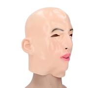 Sonew Visage de Femme Réaliste en Latex, Masque Féminin Réaliste Savamment Conçu avec Bouche Ouverte et Trous pour les Yeux, pour les Représentations Théâtrales de Fête de Cosplay