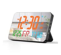 Sonew WiFi Réveil Numérique, LED Digitale Réveil avec détection d'humidité et de température, Peut être consulté à Distance Via APP, Luminosité Réglable, 2 Snooze Alarmes, 12/24H, Port USB(Orange)