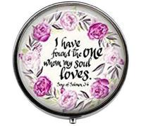 Song of Salomon 3:4 I Have Found The one My Soul Loves Bible Verse Cadeau Amour Cadeau de Saint-Valentin Cadeau de mariage - Boîte à pilules artistique - Boîte à bonbons en verre