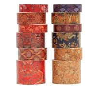 Songdao 12 rouleaux Chinoiserie Washi Tape Set, Ruban Adhésif Décoratif Œuvre d’art inspirée Feuille d’or Masking Tapes pour Arts, Bullet Journal, Scrapbooking, Bricolage (Prelude to a Night)