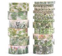 Songdao 18 rouleaux Saisons Fleurs Washi Tape Set, Ruban Adhésif Décoratif Masking Tapes pour Arts, Bullet Journal, Scrapbooking, Bricolage, Emballage (Summer)