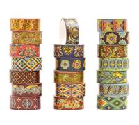 Songdao 20 rouleaux Chinoiserie Washi Tape Set, Arts exotiques Ruban Adhésif Décoratif Feuille d’or Masking Tapes pour Arts, Bullet Journal, Scrapbooking, Bricolage (11-Crimson Palace Elegance)
