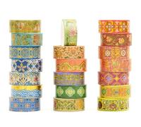 Songdao 20 rouleaux Chinoiserie Washi Tape Set, Arts exotiques Ruban Adhésif Décoratif Feuille d’or Masking Tapes pour Arts, Bullet Journal, Scrapbooking, Bricolage (22-Splendor of Chang’an)