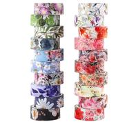 Songdao 20 rouleaux Fleur Washi Tape Set, Floral Ruban Adhésif Décoratif Masking Tapes pour Arts, Bullet Journal, Scrapbooking, Bricolage, Emballage