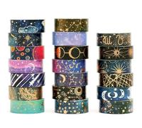 Songdao 20 Rouleaux Washi Tape,Ciel étoilé Ruban Adhésif Papier Décoratif Masking Tape Adhésif Ruban de Masquage en Papier Ruban Washi Décoratif à Motifs Multiples pour la Décoration