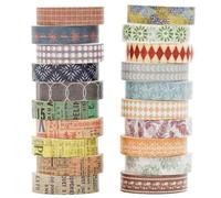 Songdao 20 rouleaux Washi Tape Set, Ruban Adhésif Décoratif Œuvre d’art inspirée Feuille d’or Masking Tapes pour Arts, Bullet Journal, Scrapbooking, Bricolage, Emballage (Collection 4-Romance)