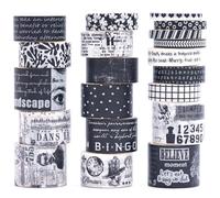 Songdao 20 rouleaux Washi Tape Set, Vintage Ruban Adhésif Décoratif Œuvre d’art inspirée Masking Tapes pour Arts, Bullet Journal, Scrapbooking, Bricolage