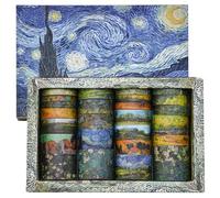 Songdao 25 rouleaux Nuit étoilée Washi Tape Set, Van Gogh Peinture à l’huile Ruban Adhésif Papier Décoratif Masking Tape pour Scrapbooking Artisanat de Bricolage