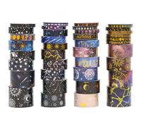 Songdao 36 Rouleaux Galaxie Washi Tape Set, Étoiles Ruban Adhésif Papier Décoratif Masking Tape Adhésif Ruban de Masquage en Papier Ruban Washi Décoratif à Motifs Multiples pour la Décoration