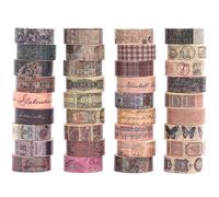 Songdao 36 rouleaux Millésime Washi Tape Set, Ruban Adhésif Décoratif Œuvre d’art inspirée Motif Antique Masking Tapes pour Arts, Bullet Journal, Scrapbooking, Bricolage, Emballage (classique)