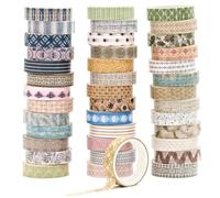Songdao 40 rouleaux Washi Tape Set, Ruban Adhésif Décoratif Œuvre d’art inspirée Feuille d’or Masking Tapes pour Arts, Bullet Journal, Scrapbooking, Bricolage, Emballage (Decorism 1)
