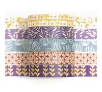 Songdao 5 rouleaux Fantaisie Washi Tape Set, Texture Arts Ruban Adhésif Décoratif Motifs de base Masking Tapes pour Arts, Bullet Journal, Scrapbooking, Bricolage, Emballage (2 motifs de jardin)