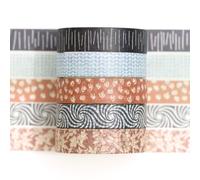 Songdao 5 rouleaux Fantaisie Washi Tape Set, Texture Arts Ruban Adhésif Décoratif Motifs de base Masking Tapes pour Arts, Bullet Journal, Scrapbooking, Bricolage, Emballage (1 abstrait terreux)